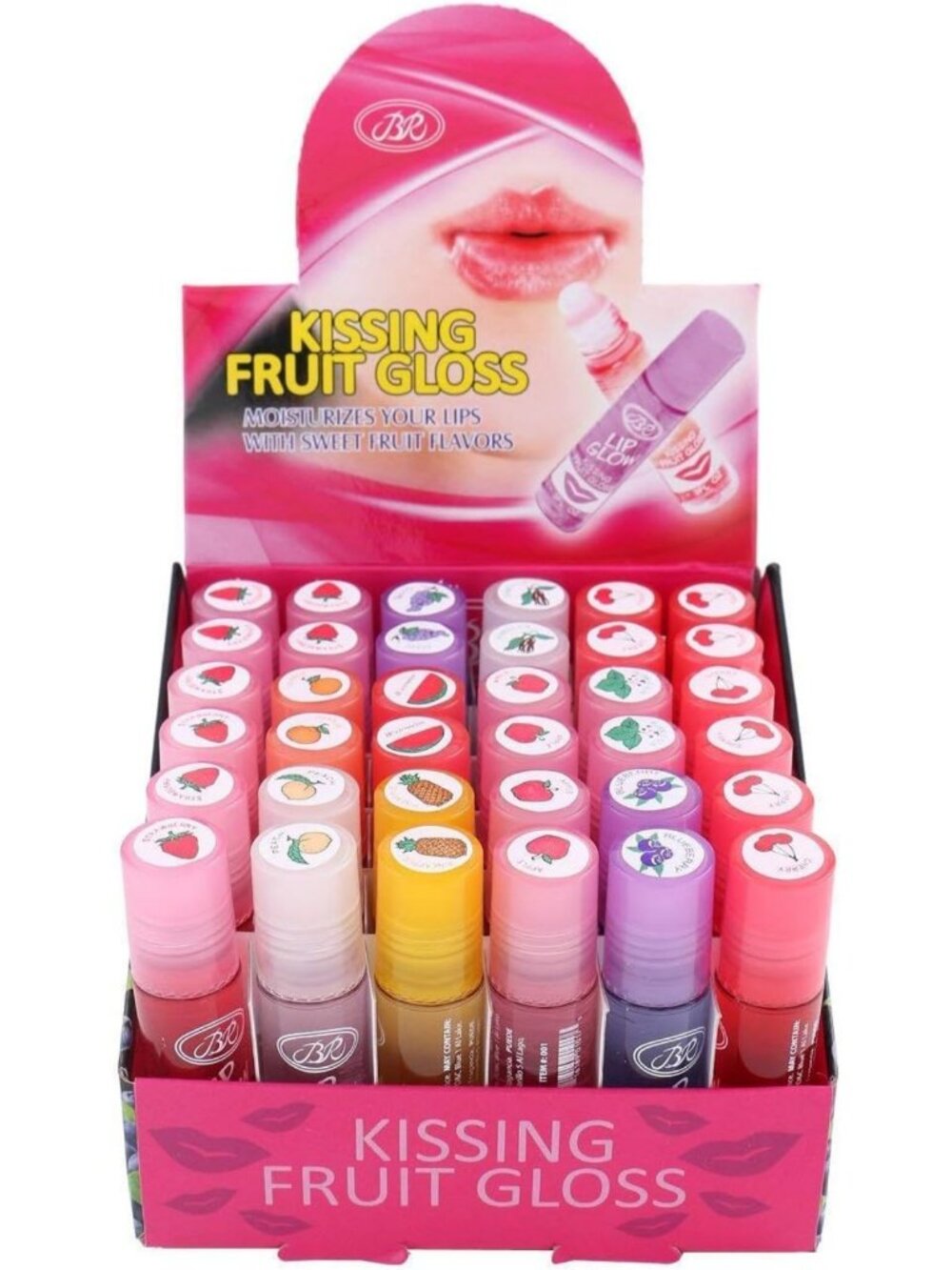 36-Piece Kissing Fruit Gloss Set - Hydrating, Vibrant Colors for Luscious Lips